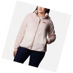 Dámské Bundy Columbia Fire Side II Plush Full Zip Fleece Plus Size Růžové | HYOX-35267