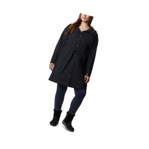 Dámské Bundy Columbia Here And There Long Trench Plus Size Černé | ICQL-34857