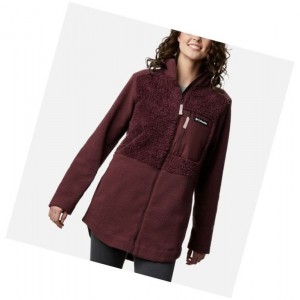 Dámské Bundy Columbia Lodge Sherpa Full Zip Fleece Vínové | QYWF-43528