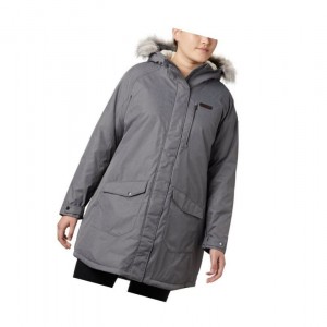 Dámské Bundy Columbia Suttle Mountain Long Insulated Plus Size Šedé | RWGK-67124