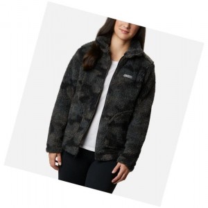 Dámské Bundy Columbia Winter Pass Sherpa Full Zip Černé Maskáčové | PORB-39406