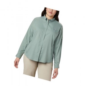 Dámské Košile Columbia PFG Tamiami II Long Sleeve Plus Size Světle Zelene | SWCY-34069