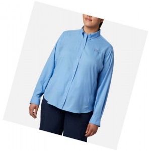 Dámské Košile Columbia PFG Tamiami II Long Sleeve Plus Size Bílé | QVIW-92573