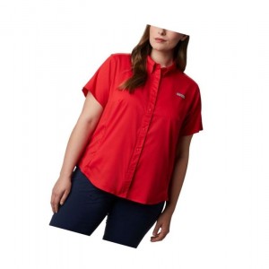 Dámské Košile Columbia PFG Tamiami II Short Sleeve Plus Size Červené | BFQN-20437