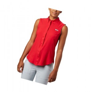 Dámské Košile Columbia PFG Tamiami Sleeveless Červené | RQNC-01958