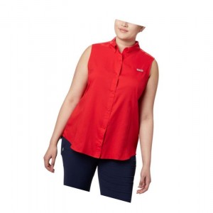 Dámské Košile Columbia PFG Tamiami Sleeveless Plus Size Červené | KHZG-48360