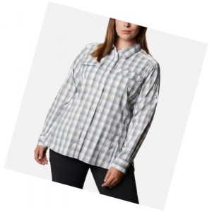 Dámské Košile Columbia Silver Ridge Lite Plaid Long Sleeve Plus Size Bílé | ZMYO-23179