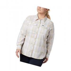 Dámské Košile Columbia Silver Ridge Lite Plaid Long Sleeve Plus Size Hnědožlutý Viacfarebný | QAPI-08732