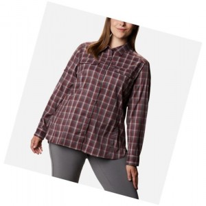 Dámské Košile Columbia Silver Ridge Lite Plaid Long Sleeve Plus Size Vínové | XALM-86975