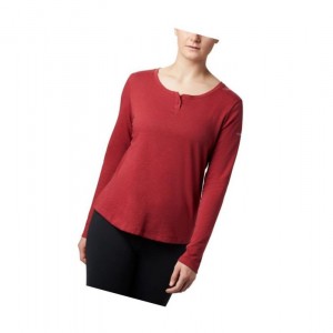 Dámské Mikina Columbia Canyon Point Henley Červené | PJWD-96058