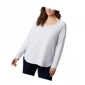 Dámské Mikina Columbia Firwood Camp Long Sleeve Plus Size Bílé | TSIP-74039