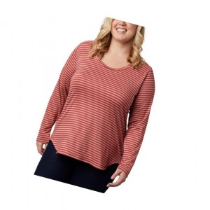 Dámské Mikina Columbia Firwood Camp Long Sleeve Plus Size Červené | EWMI-84736