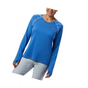 Dámské Mikina Columbia PFG Tamiami Heather Knit Long Sleeve Blankyt Světle Koralove | UXEL-71934