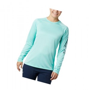 Dámské Mikina Columbia PFG Tidal Heather Long Sleeve Tmavě Blankyt | BWTA-29037