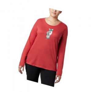 Dámské Mikina Columbia Ruby Falls Long Sleeve Plus Size Červené | HKYX-03427