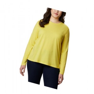 Dámské Mikina Columbia Solar Shield Long Sleeve Plus Size Žluté | DHYN-70241