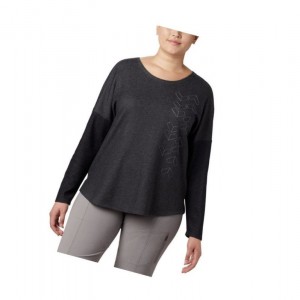 Dámské Mikina Columbia Times Two Novelty Knit Long Sleeve Plus Size Černé | IZTE-49015