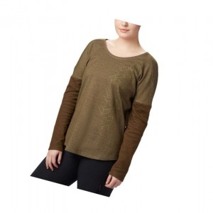 Dámské Mikina Columbia Times Two Novelty Knit Long Sleeve Plus Size Olivy Zelené | HWRA-08913