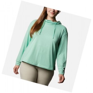 Dámské Mikina s Kapucí Columbia PFG Slack Water Knit Plus Size Zelene | JMKV-46180