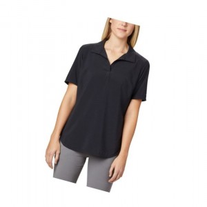 Dámské Polo Triko Columbia Place To Place Short Sleeve Sun Černé | BETL-83651