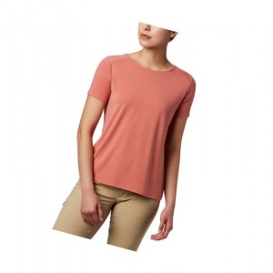 Dámské Tričko Columbia Essential Elements Short Sleeve Tmavě Koralove | VFCP-74628