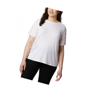 Dámské Tričko Columbia Essential Elements Short Sleeve Plus Size Bílé | SUZF-21845