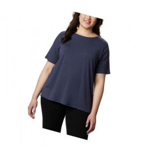 Dámské Tričko Columbia Essential Elements Short Sleeve Plus Size Tmavě Blankyt | JITK-51023