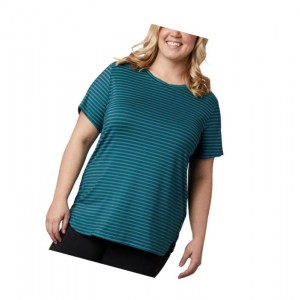 Dámské Tričko Columbia Firwood Camp II Short Sleeve Plus Size Světle Zelene | MVJB-46571