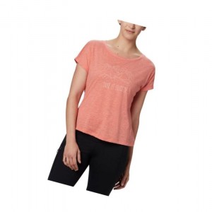 Dámské Tričko Columbia High Dune Short Sleeve Červené | IBMW-42839