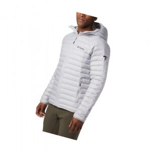 Pánské Bundy Columbia Alpha Trail Hooded Down Šedé | VLGA-74681