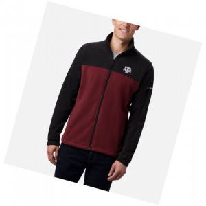 Pánské Bundy Columbia Collegiate Flanker III Fleece - Texas A&M Černé Tmavě Vínové | KIXP-23047