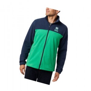 Pánské Bundy Columbia Collegiate Flanker III Fleece - Notre Dame Tmavě Blankyt Zelene | GTFU-65830