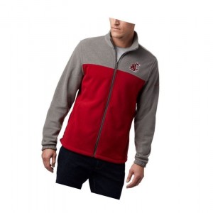 Pánské Bundy Columbia Collegiate Flanker III Fleece - Washington State Šedé Červené | GQLC-25148