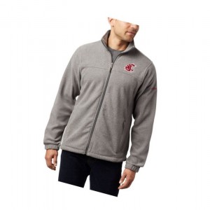 Pánské Bundy Columbia Collegiate Flanker III Fleece - Washington State Šedé | FVJP-68721