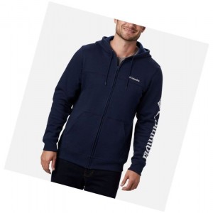 Pánské Bundy Columbia Logo Full Zip Fleece Big Tmavě Blankyt Bílé | VWYI-31624