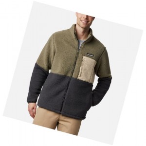 Pánské Bundy Columbia Mountainside Heavyweight Sherpa Fleece Šedé Zelene Hnědožlutý | NSFL-05623