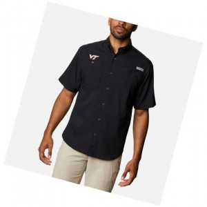 Pánské Košile Columbia Collegiate PFG Tamiami Short Sleeve - Virginia Tech Černé | KWQF-96207