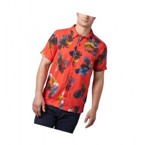 Pánské Košile Columbia Outdoor Elements Short Sleeve Print Červené | FXBS-92857