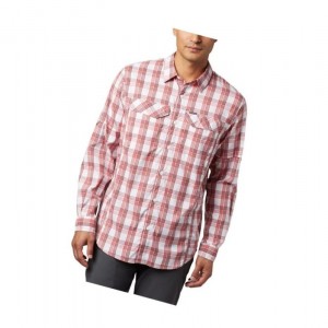 Pánské Košile Columbia Silver Ridge Lite Plaid Long Sleeve Blankyt Červené | IPRF-50489