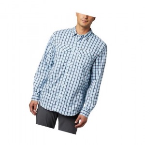 Pánské Košile Columbia Silver Ridge Lite Plaid Long Sleeve Tmavě Blankyt | AMXT-94280