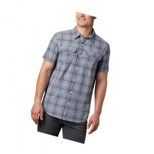 Pánské Košile Columbia Silver Ridge Short Sleeve Seersucker Tmavě Blankyt | NAED-75819