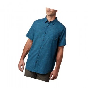 Pánské Košile Columbia Under Exposure Yarn Dye Short Sleeve Tall Tmavě Blankyt | MUXB-68192