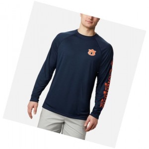 Pánské Mikina Columbia Collegiate PFG Terminal Tackle Long Sleeve - Auburn Tmavě Blankyt Oranžové | WPIS-59672