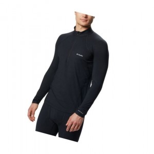 Pánské Mikina Columbia Midweight Stretch Long Sleeve Baselayer Half Zip Černé | WBAP-94853