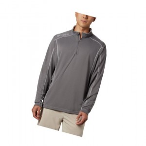 Pánské Mikina Columbia PFG Low Drag 1/4 Zip Top Šedé | PRZQ-32617