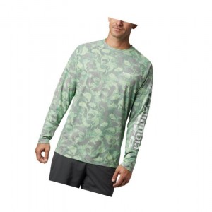 Pánské Mikina Columbia PFG Terminal Deflector Printed Long Sleeve Šedé Maskáčové | NIRJ-60947