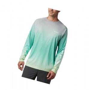 Pánské Mikina Columbia PFG Terminal Deflector Printed Long Sleeve Světle Zelene | AVBD-90843