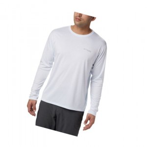 Pánské Mikina Columbia PFG Zero Rules Long Sleeve Bílé | VQEM-36784