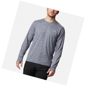 Pánské Mikina Columbia Tech Trail Long Sleeve Crew II Tmavě Blankyt | GKES-60152