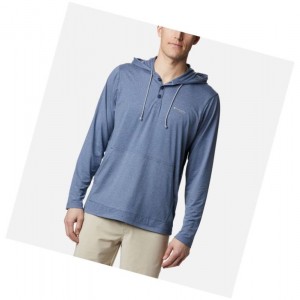 Pánské Mikina s Kapucí Columbia PFG Slack Tide Henley Tmavě Šedé | UYIR-27856